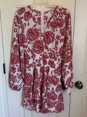 NEW!  Red/Cream Toile Romper XXL